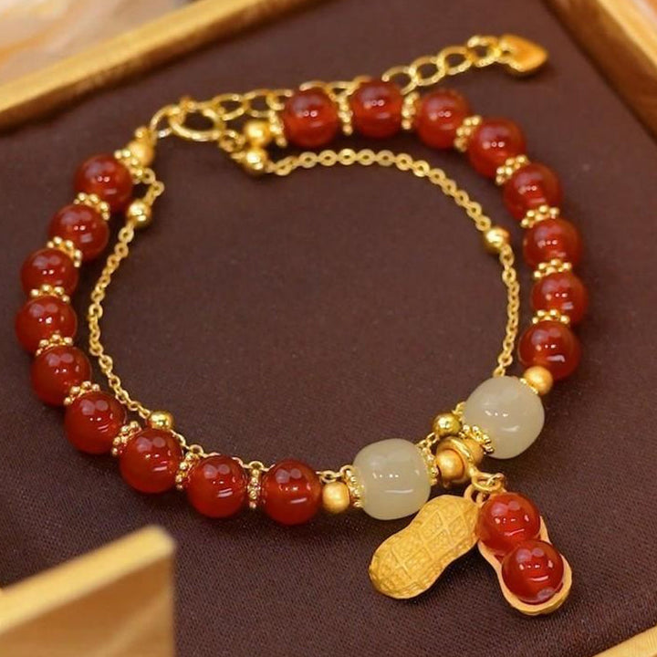 BowLift | Double Chain Natural Jade Bracelet