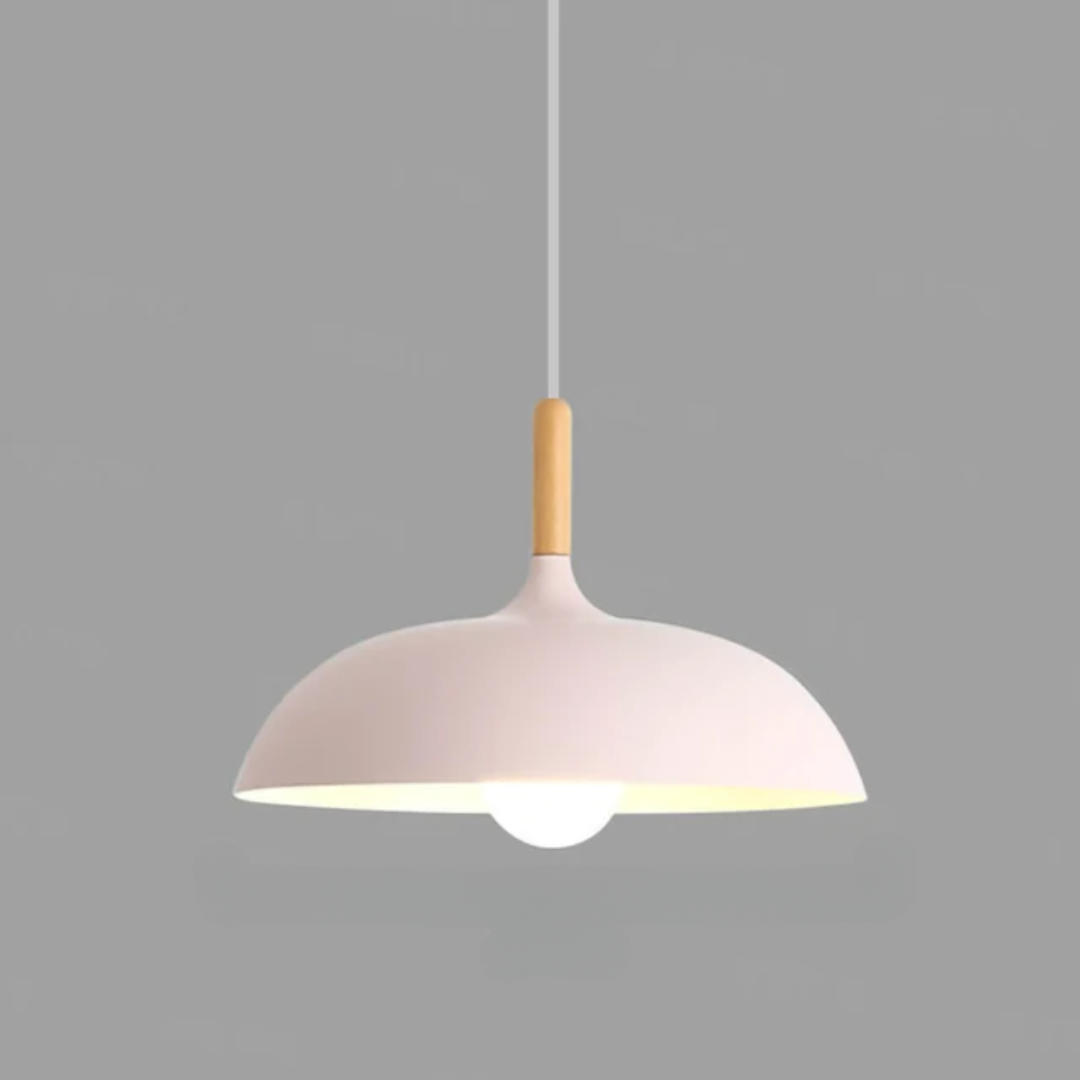 Oak Pendant Light with Minimalist Design for Dining or Living Room