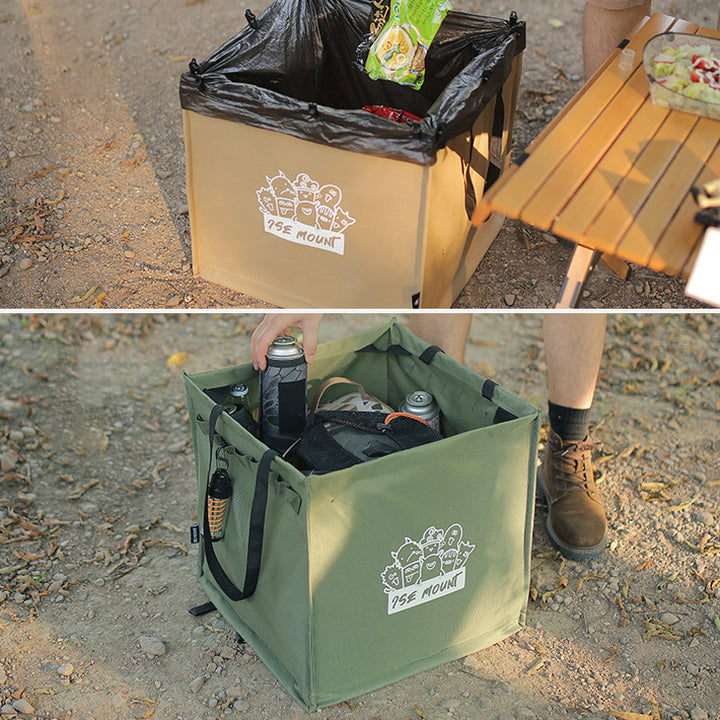 Foldable multifunctional trash can for outdoor use | Bowlift