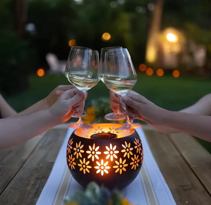 BowLift | Flower Pattern Candle Lamp - FloraGlow
