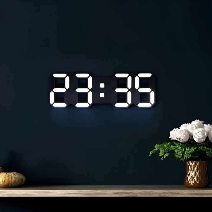 BowLift | Designer LED 3D Wall Clock with Digital Display and Intuitive Operation