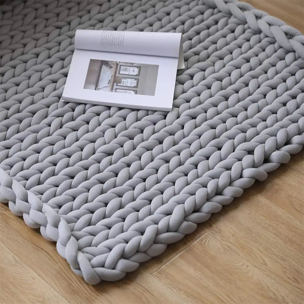 Chunky Knit Throw Handmade Weighted Blanket - SUPER COZY & CALMING BLANKET Bowlift