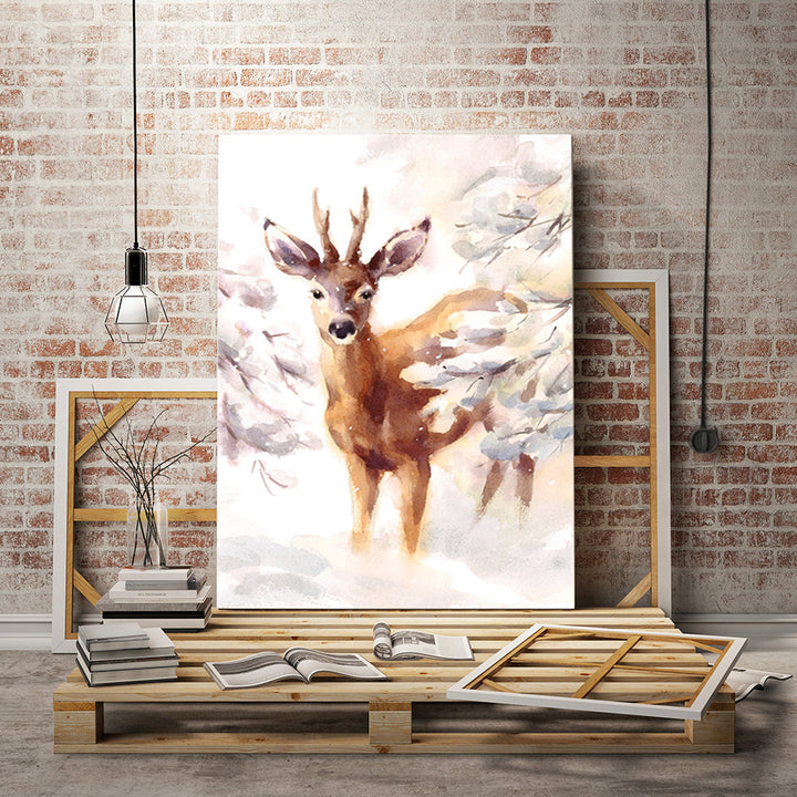 Young Elegant Deer - Canvas Wall Art Painting | Bowlift