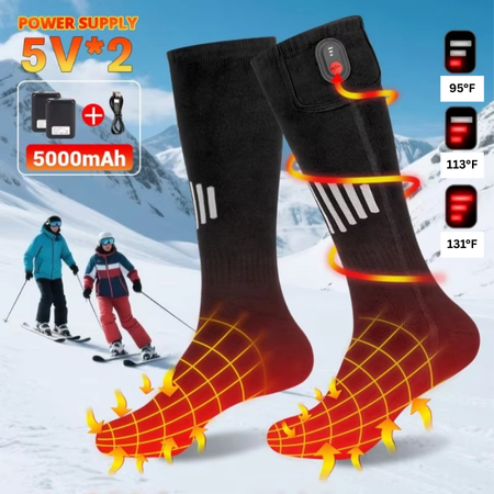 BowLift | Rechargeable USB Heated Socks with Electric Thermal Warming for Cold Weather