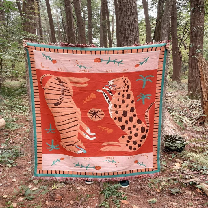 BowLift | Leopard Woven Tassel Blanket