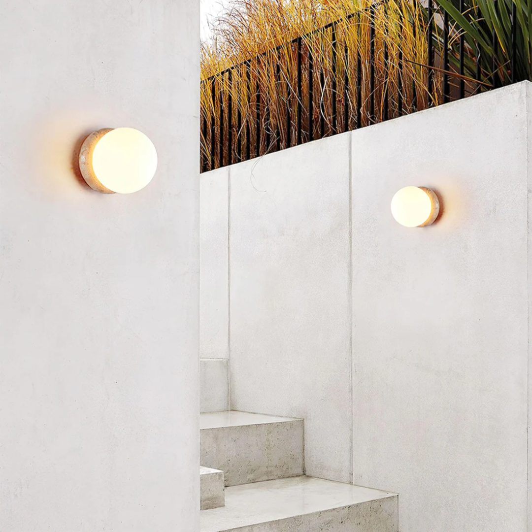BowLift | Travertine Waterproof Outdoor Wall Lamp