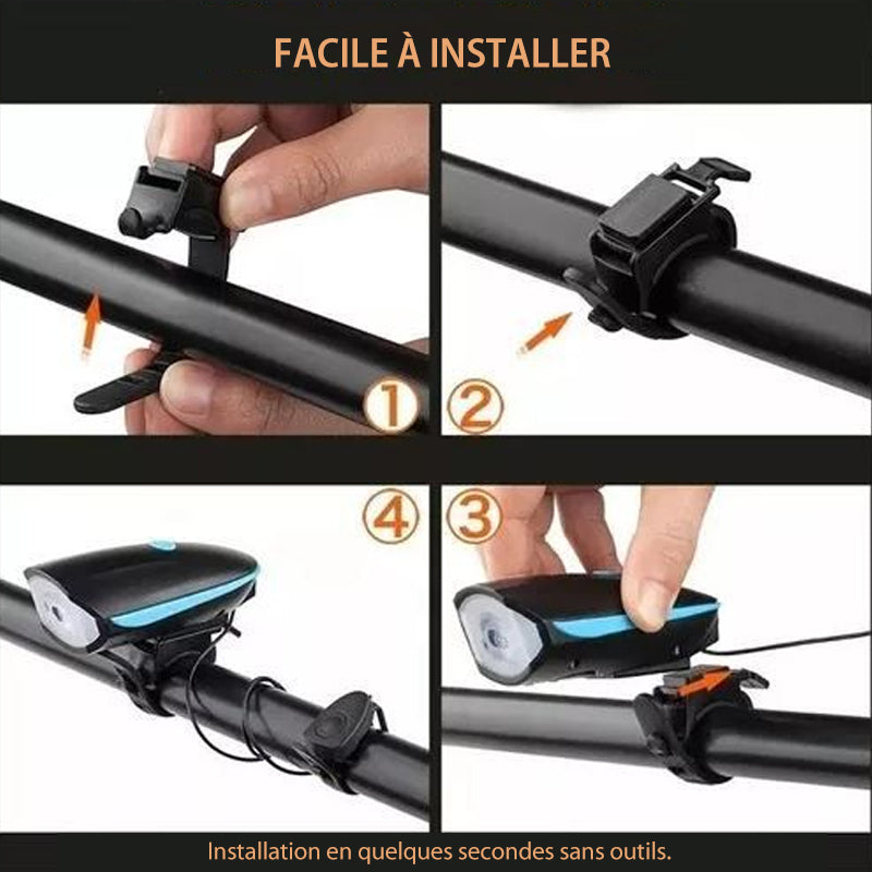 USB-rechargeable mountain bike headlight | Bowlift