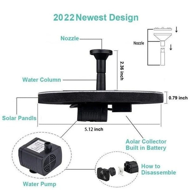 BowLift | Solar Powered Bird Fountain With Lights