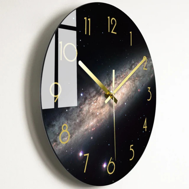 Large Glass Wall Clock with Clearly Marked Dial