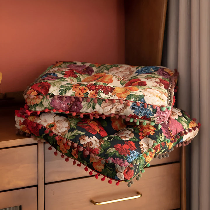 BowLift | Retro Floral Bohemian Tassel Cushion