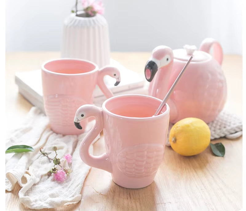 BowLift | Pink Flamingo Ceramic Tea Set
