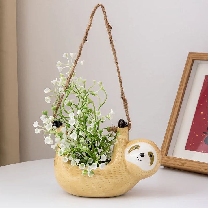 BowLift | Sloth Hanging Ceramic Wall Vase