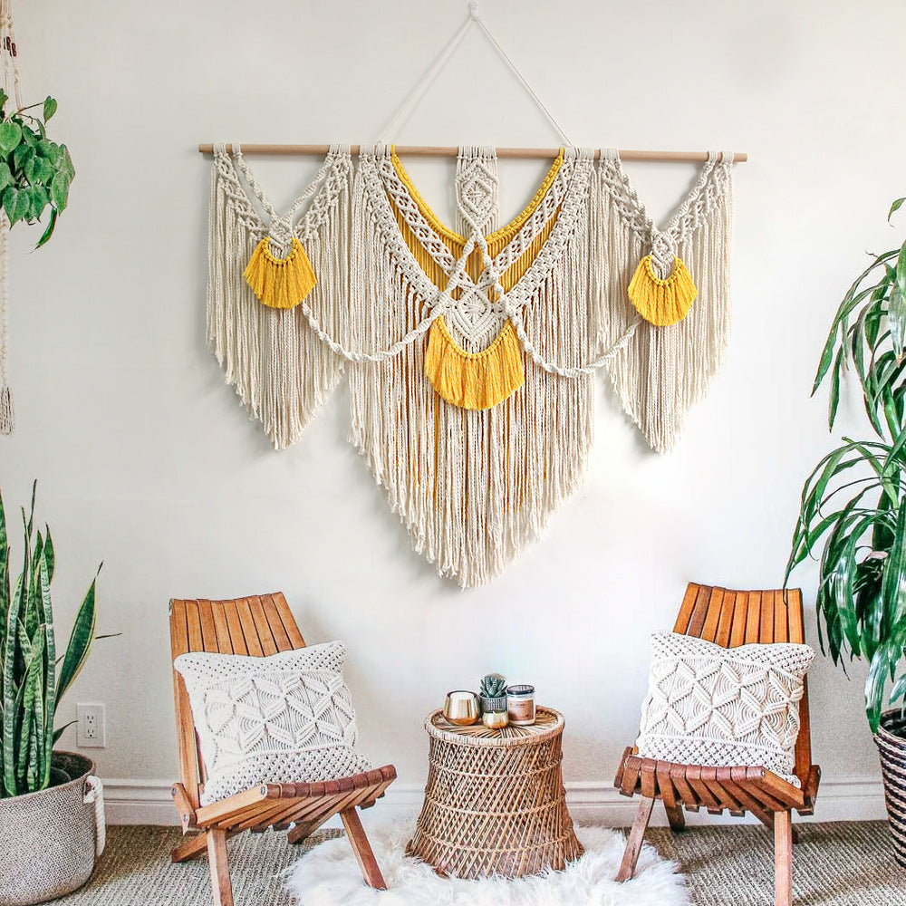 BowLift | Yellow Large Macrame Wall Hanging Tapestry