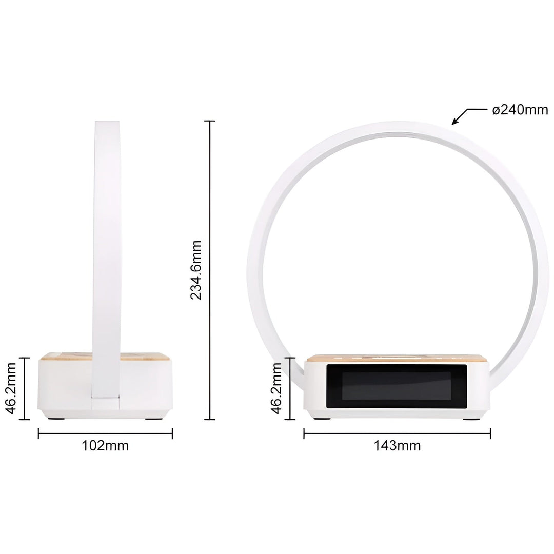 BowLift | GlowMax 3-in-1 LED Table Lamp – Wireless Charger, Alarm Clock & Touch Control