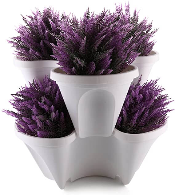 BowLift | Space-saving stackable plant pots – Vertical planting system with wheels