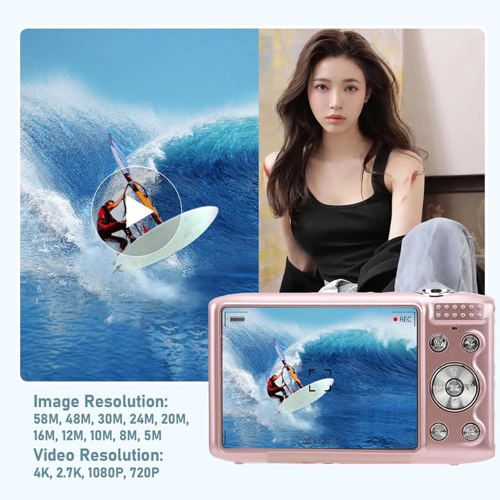BowLift | 4K Compact Digital Camera with 58MP Photos and 16X Zoom – Lumora