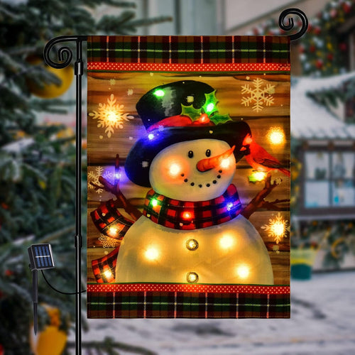 BowLift | Illuminated Snowman Garden Flag - FrostyFlag