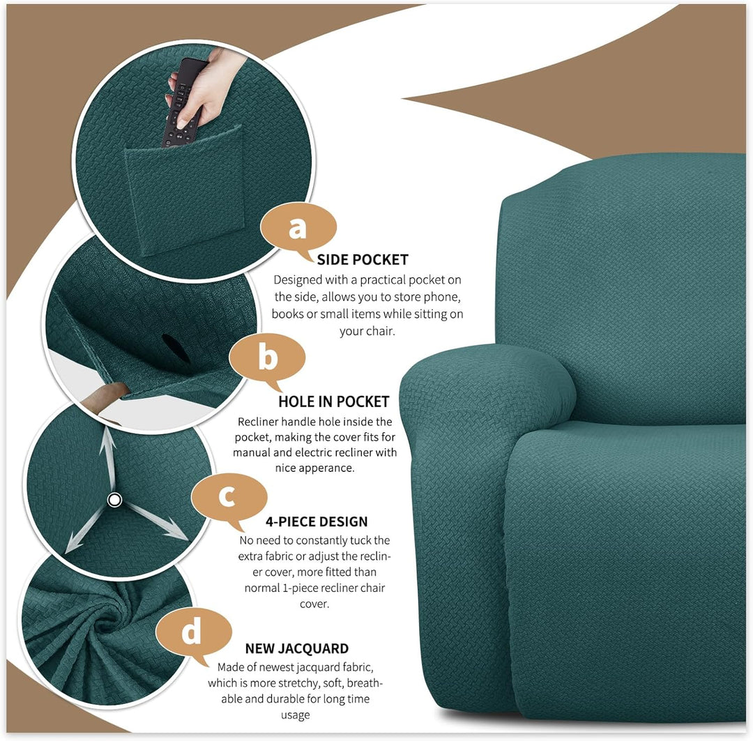 BowLift | Stretch Recliner Chair Covers 4-Piece Set – CoverMate