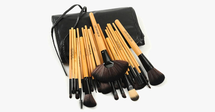 BowLift | Deluxe Brush Set 24-Piece with Wooden Handle