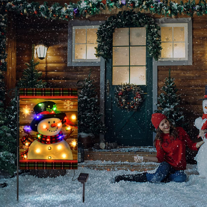 BowLift | Illuminated Snowman Garden Flag - FrostyFlag