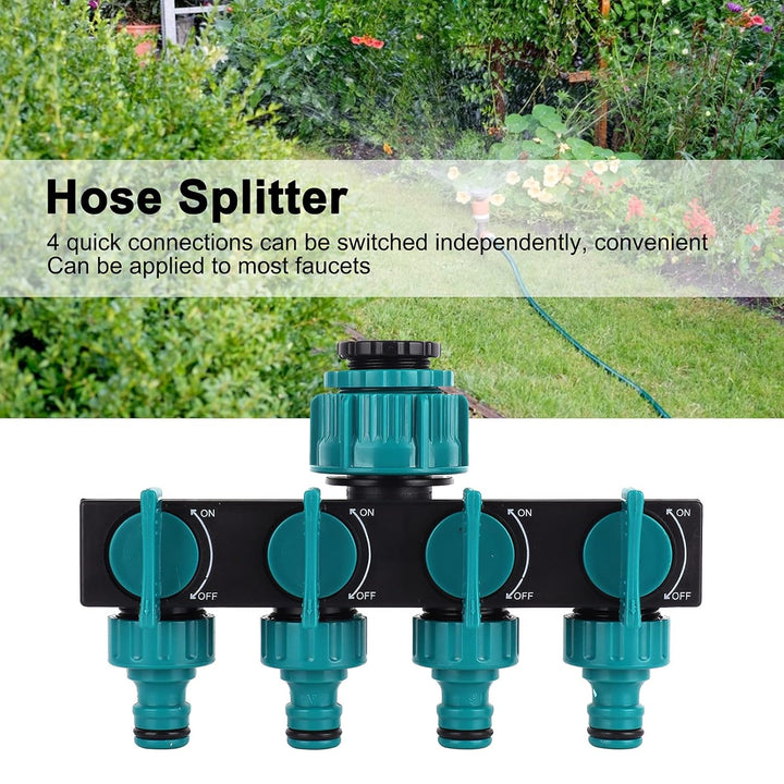 BowLift | Universal 4-way garden hose splitter – Adjustable faucet splitter