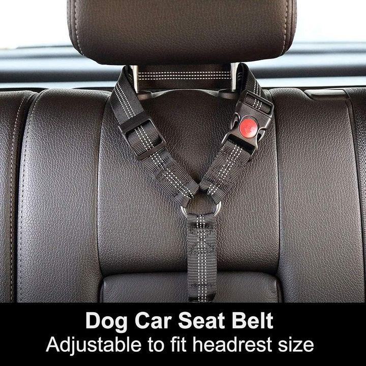 BowLift | Adjustable Reflective 2-in-1 Dog Car Seatbelt Tether with Headrest Restraint