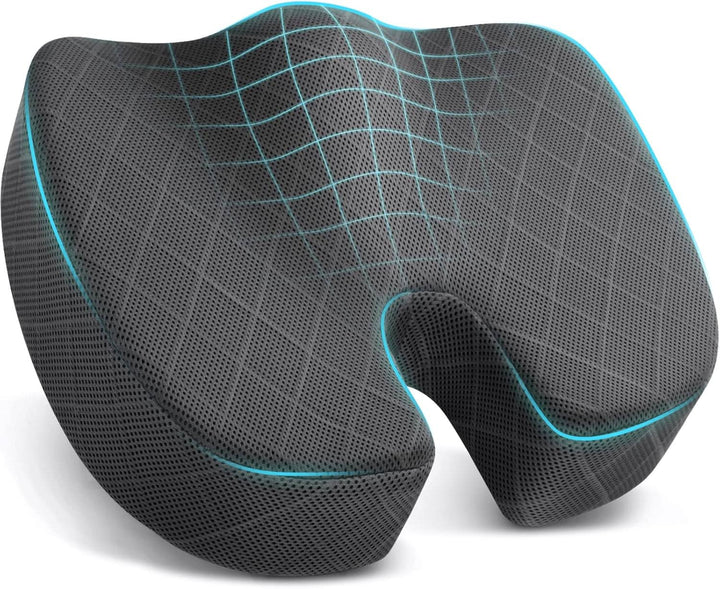 Memory Foam Seat Cushion for Office, Car and Travel with Supportive Contour