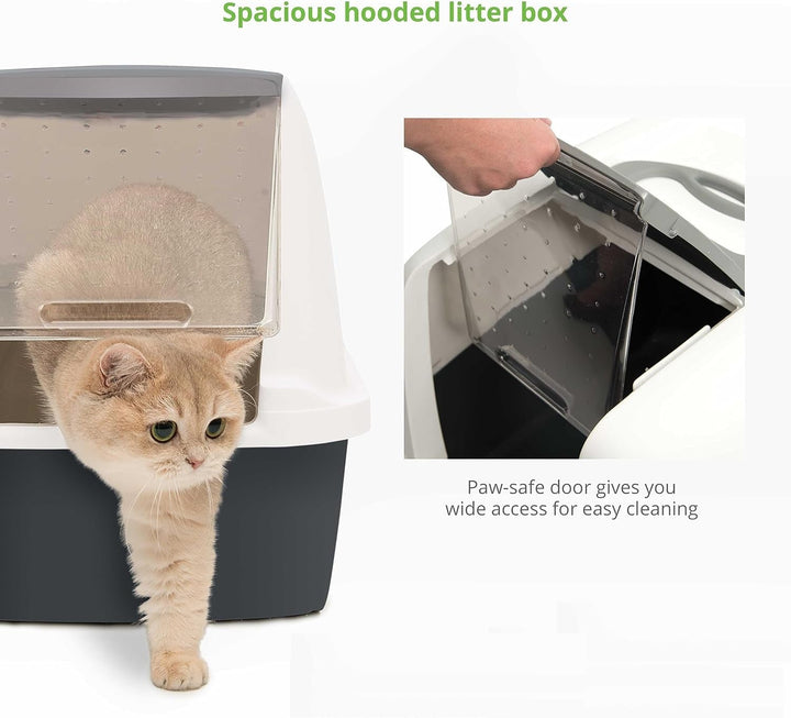 BowLift | PetHome XL Cat Litter Box – Extra Large Covered Litter Tray with Odor Control
