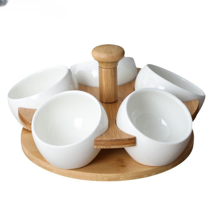 BowLift | Tea Time Bamboo Porcelain Snack Tray