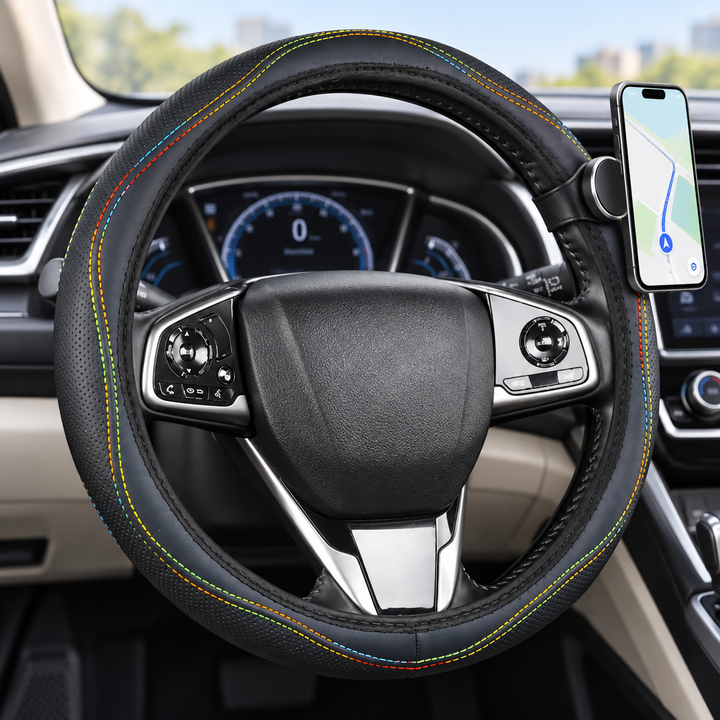 Premium Perforated Leather Steering Wheel Cover Bowlift