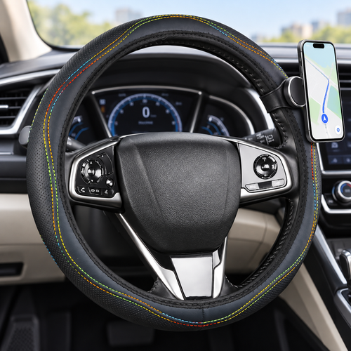 Premium Perforated Leather Steering Wheel Cover Bowlift