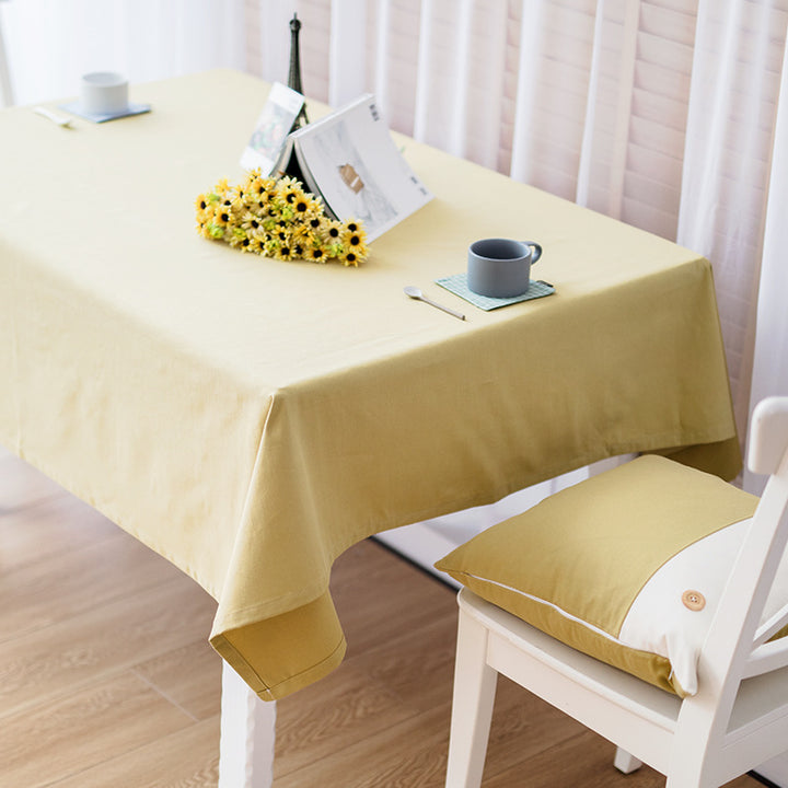 Rectangular woven table runner in watercolor jacquard with cotton fringes