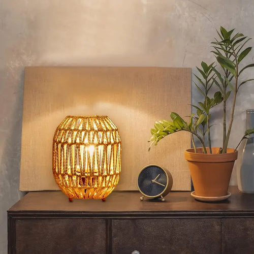 Boho Rattan Lamp Bowlift