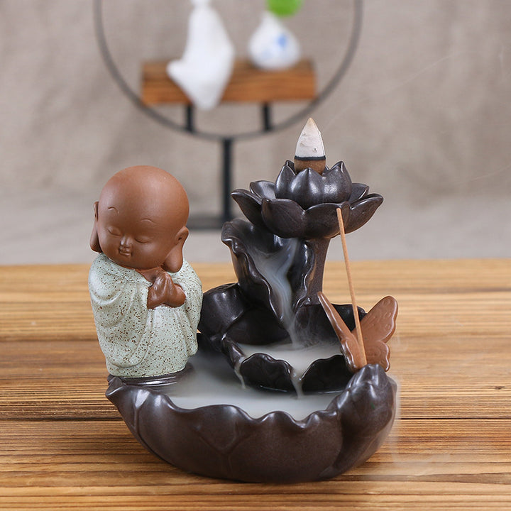 Decorative Lotus Theme Incense Waterfall