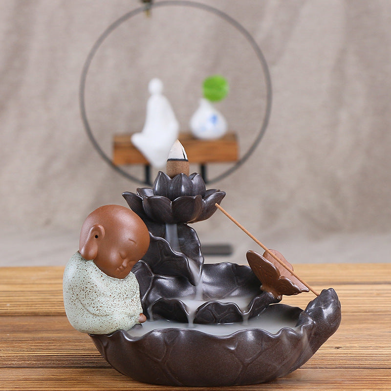 Decorative Lotus Theme Incense Waterfall
