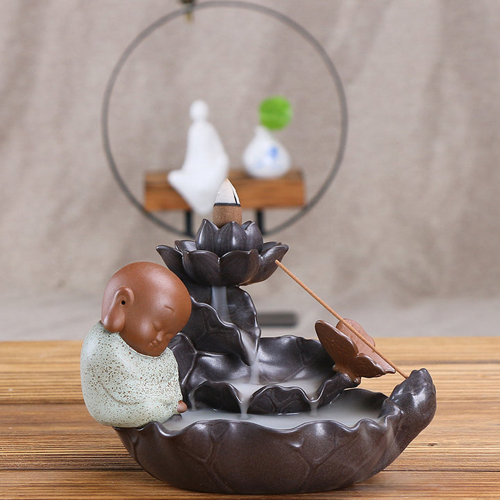 Decorative Lotus Theme Incense Waterfall