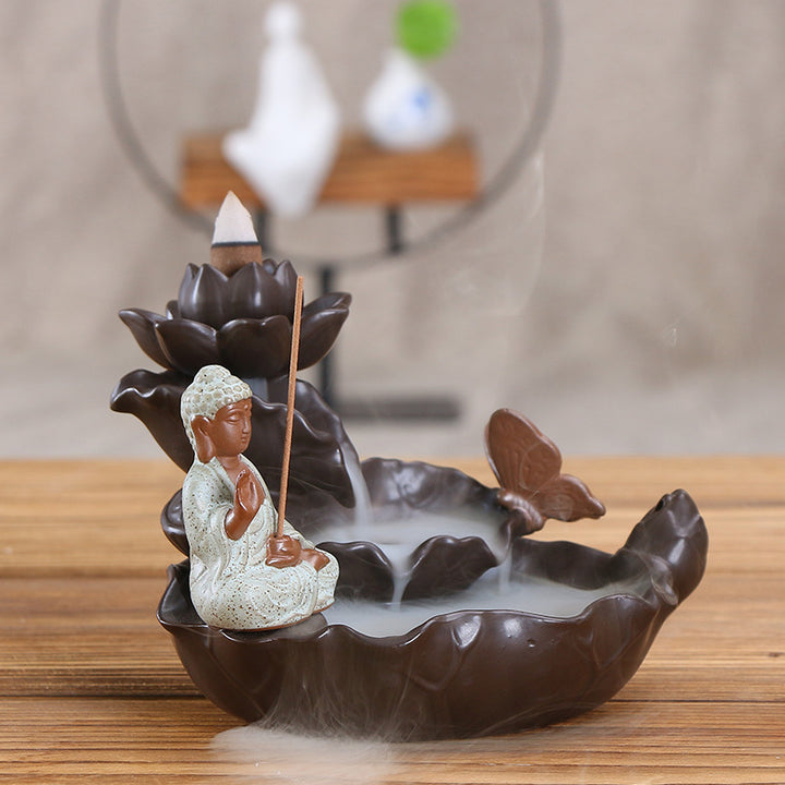 Decorative Lotus Theme Incense Waterfall