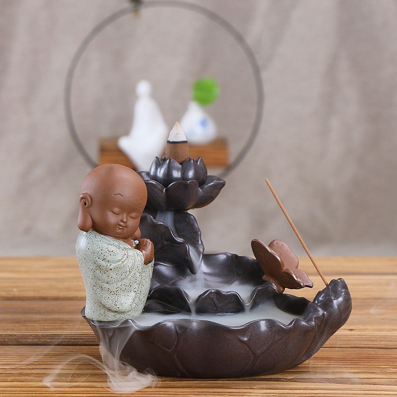 Decorative Lotus Theme Incense Waterfall