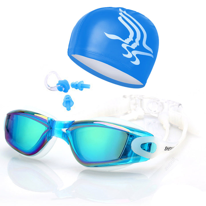 Swimming set with comfortable swimming goggles and trendy swimming cap Bowlift