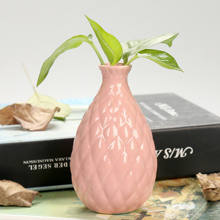 Decorative Textured Ceramic Flower Vase Bowlift