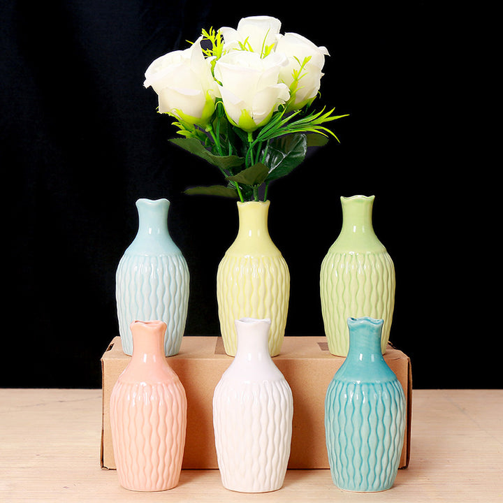 Textured Ceramic Flower Vase Bowlift 1790310283