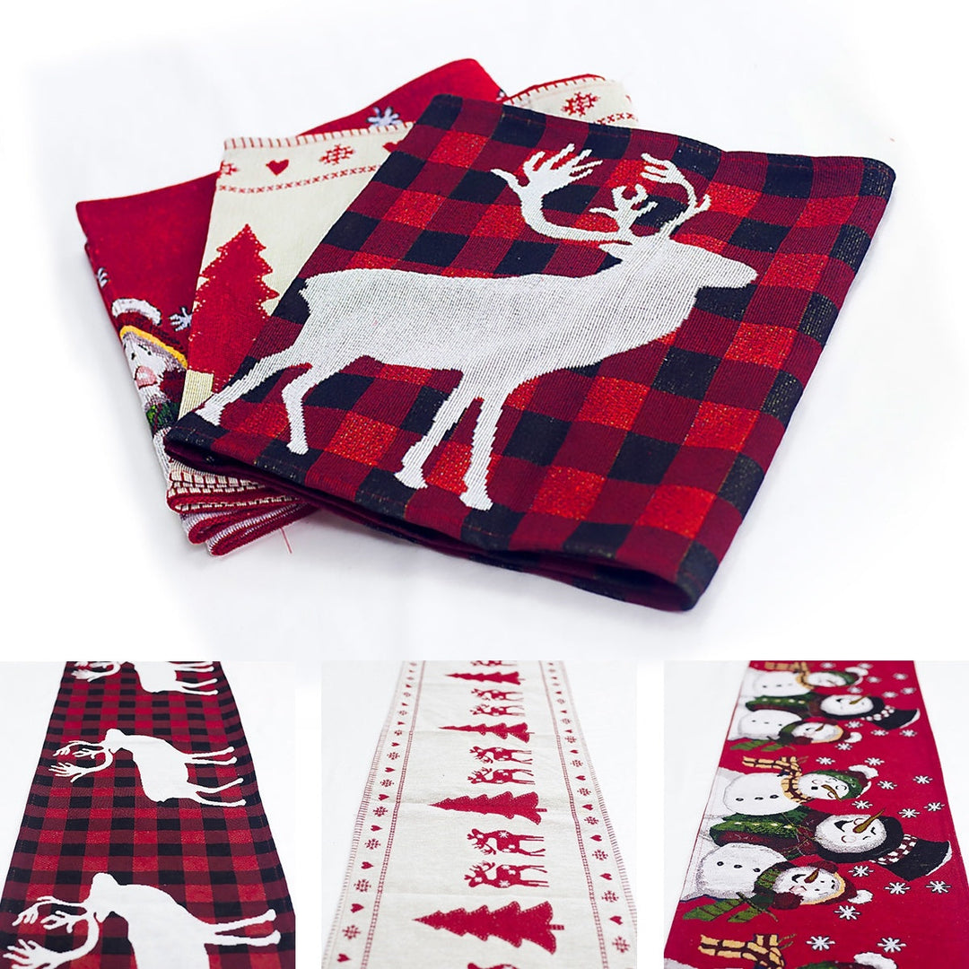 BowLift | Christmas Elk Snowman Table Runner Merry Christmas Decorations