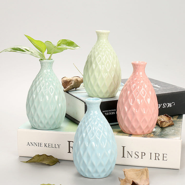 Decorative Textured Ceramic Flower Vase Bowlift