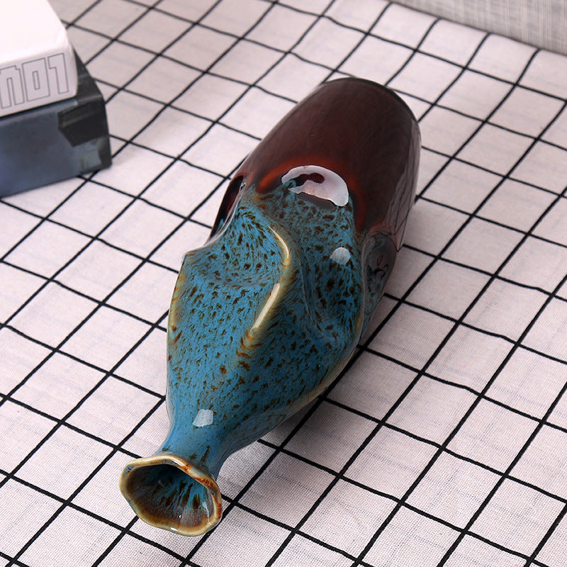 Artisanal Ceramic Decorative Bottle Vase Bowlift