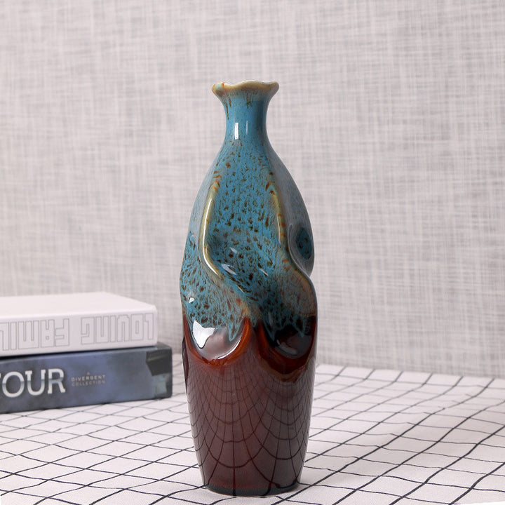 Artisanal Ceramic Decorative Bottle Vase Bowlift