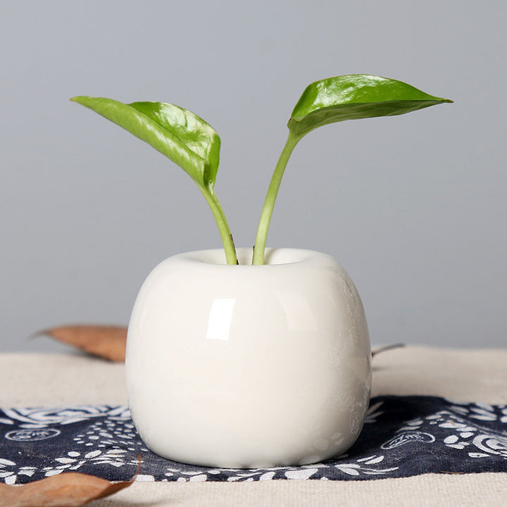 Artistic Ceramic Apple-Shaped Planter Bowlift