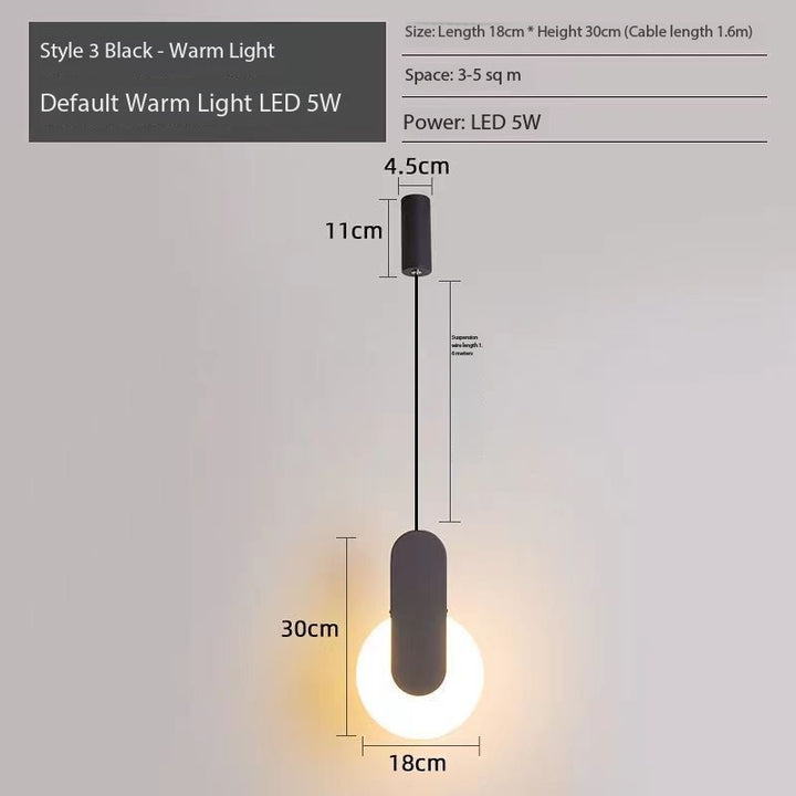 Modern Minimalist Bedside Pendant Light