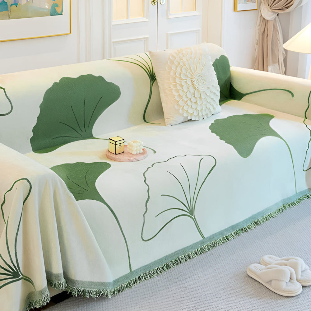 BowLift | Pastoral Style Ginkgo Leaf Sofa Cover