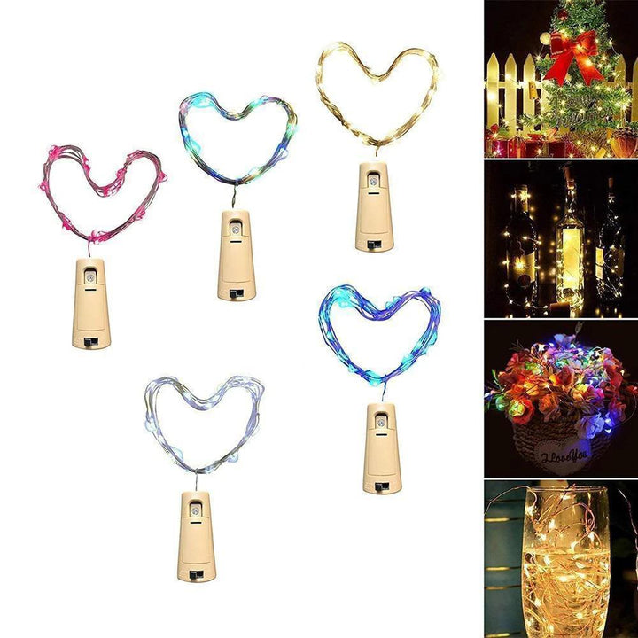 5 pieces LED bottle light night light made of cork gift decoration | Bowlift
