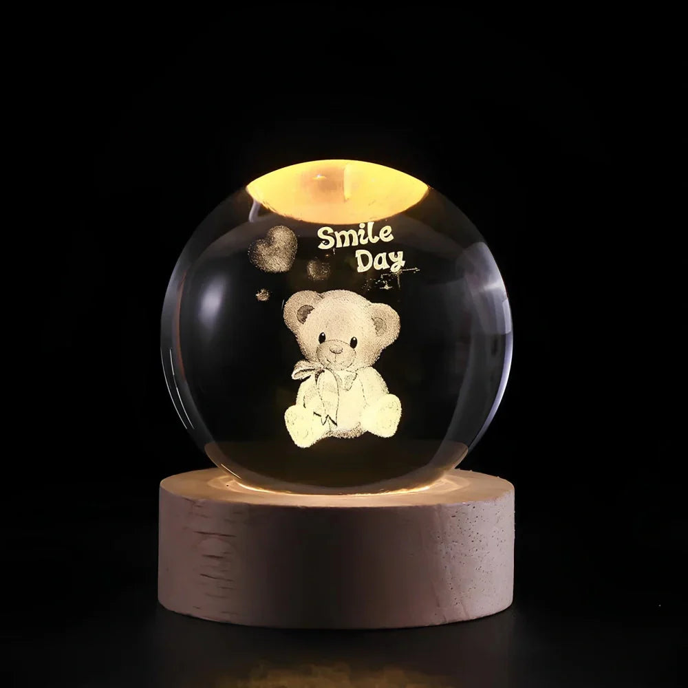 BowLift | LED Night Light with 3D Crystal Sphere